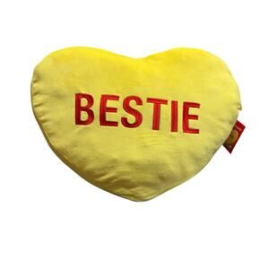 BESTIE Sweethearts Candy Conversation Heart Shaped Pillow Large 20” Plush